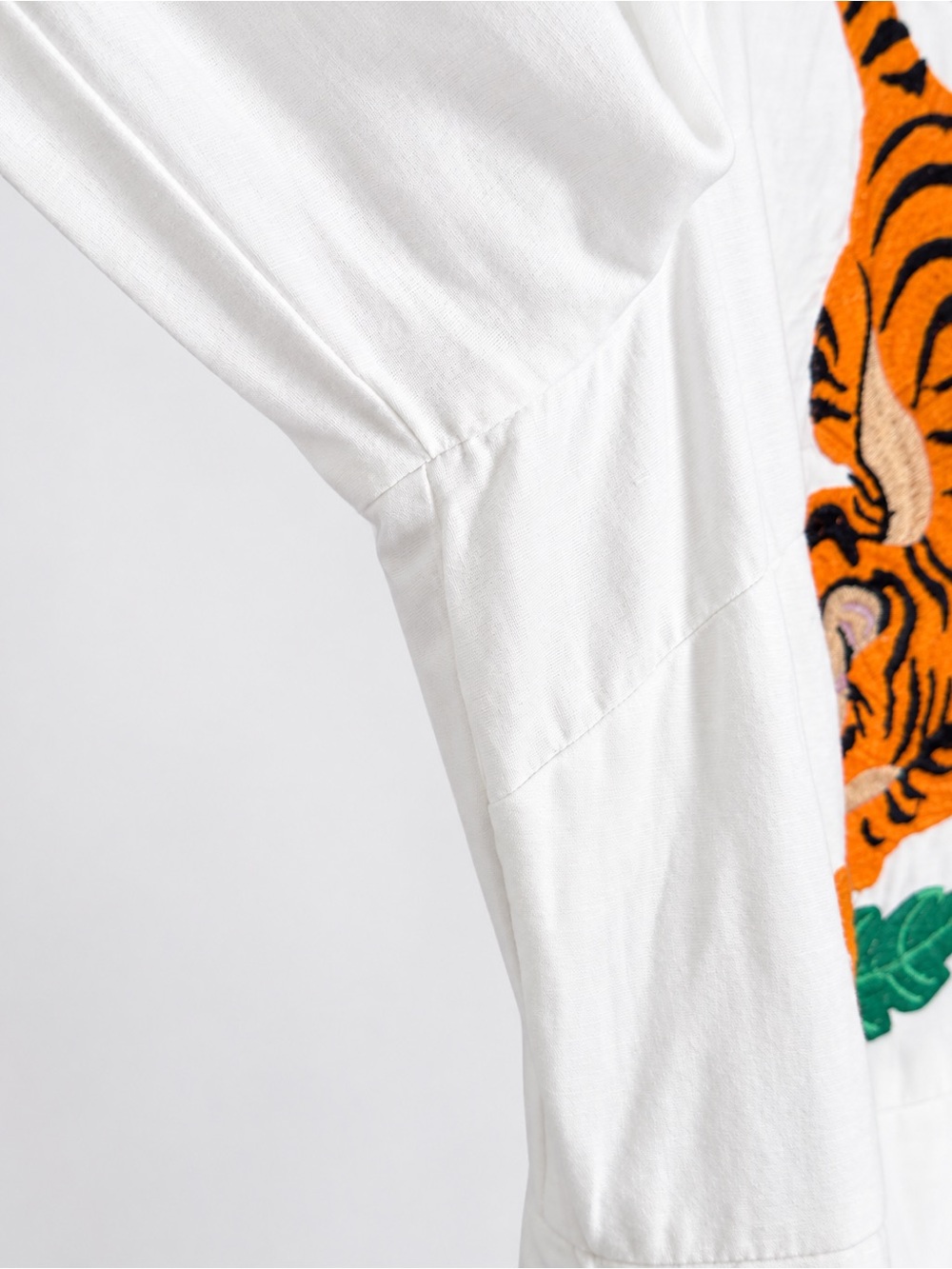 Boden Octavia Tiger Embroidery Linen Blend Maxi Dress Size 10 White - Picture 9 of 16
